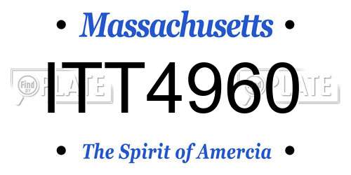 ITT4960 Massachusetts License Plate