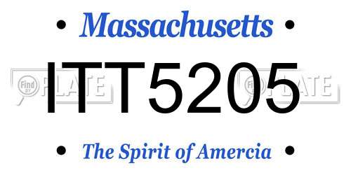 ITT5205 Massachusetts License Plate