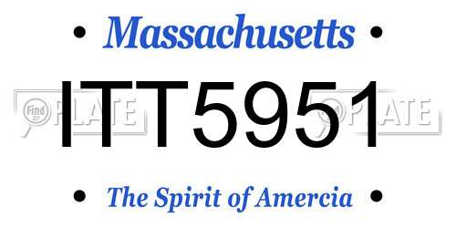 ITT5951 Massachusetts License Plate