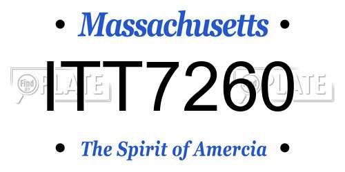 ITT7260 Massachusetts License Plate
