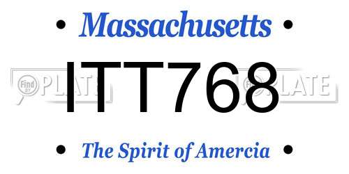 ITT768 Massachusetts License Plate