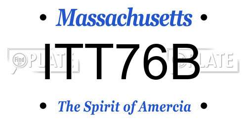 ITT76B Massachusetts License Plate
