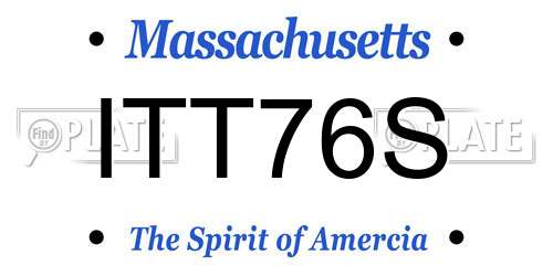 ITT76S Massachusetts License Plate
