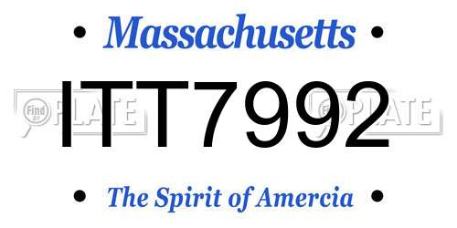 ITT7992 Massachusetts License Plate