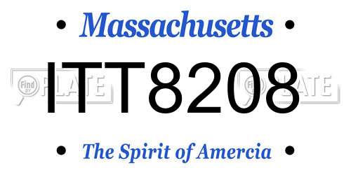 ITT8208 Massachusetts License Plate