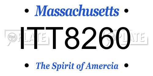 ITT8260 Massachusetts License Plate