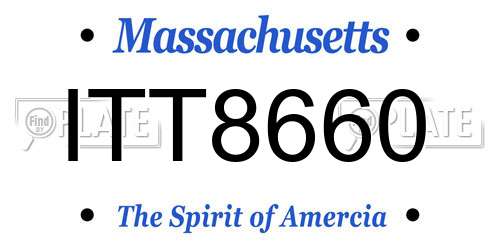 ITT8660 Massachusetts License Plate