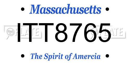 ITT8765 Massachusetts License Plate