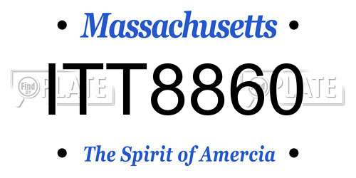 ITT8860 Massachusetts License Plate
