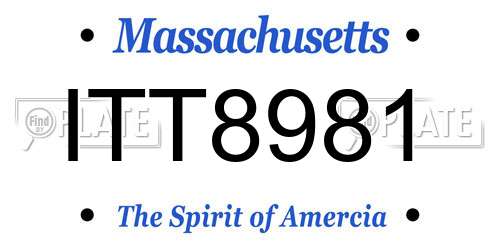 ITT8981 Massachusetts License Plate