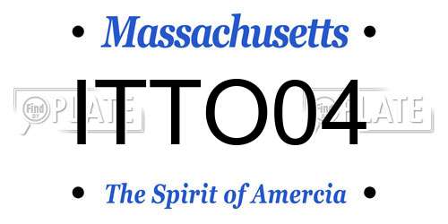 ITTO04 Massachusetts License Plate
