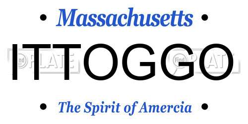 ITTOGGO Massachusetts License Plate