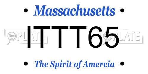 ITTT65 Massachusetts License Plate