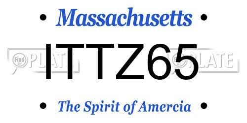 ITTZ65 Massachusetts License Plate