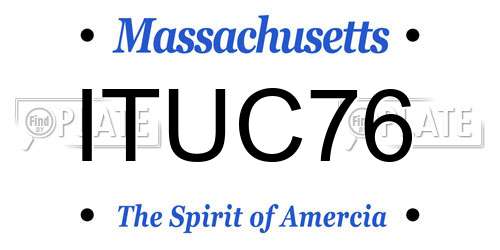 ITUC76 Massachusetts License Plate