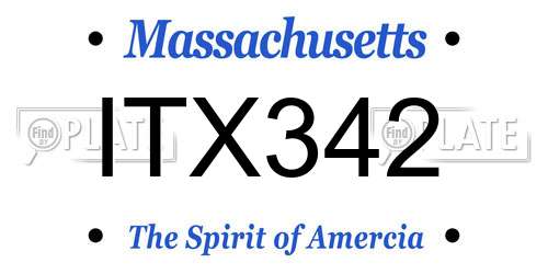 ITX342 Massachusetts License Plate