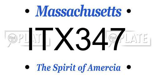 ITX347 Massachusetts License Plate
