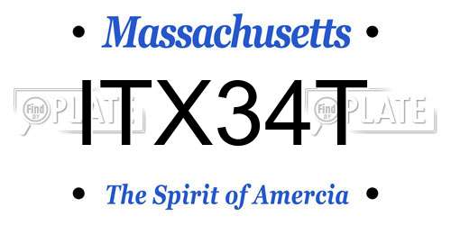 ITX34T Massachusetts License Plate