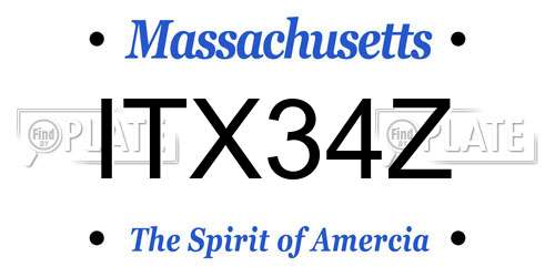ITX34Z Massachusetts License Plate