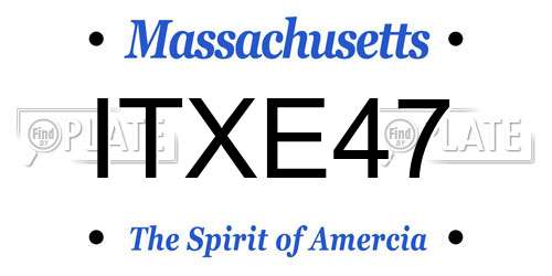 ITXE47 Massachusetts License Plate