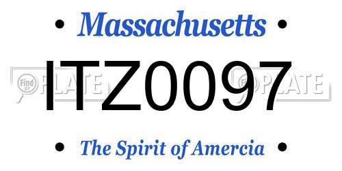 ITZ0097 Massachusetts License Plate