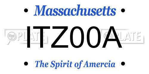 ITZ00A Massachusetts License Plate