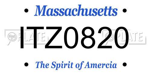 ITZ0820 Massachusetts License Plate