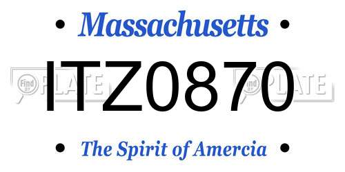 ITZ0870 Massachusetts License Plate