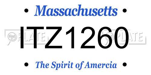 ITZ1260 Massachusetts License Plate