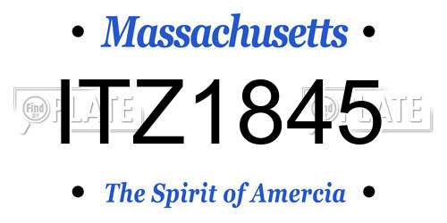ITZ1845 Massachusetts License Plate