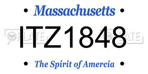 ITZ1848 Massachusetts License Plate