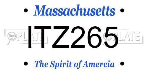 ITZ265 Massachusetts License Plate