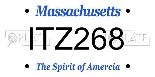 ITZ268 Massachusetts License Plate