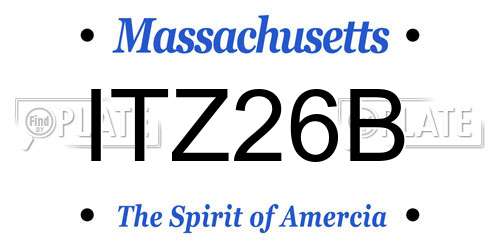 ITZ26B Massachusetts License Plate