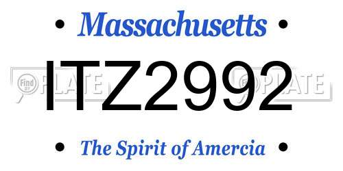 ITZ2992 Massachusetts License Plate