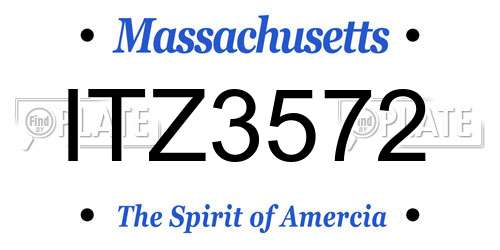 ITZ3572 Massachusetts License Plate