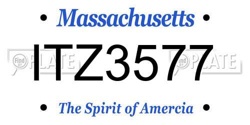 ITZ3577 Massachusetts License Plate