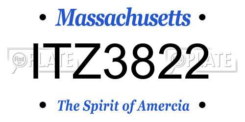 ITZ3822 Massachusetts License Plate