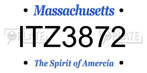 ITZ3872 Massachusetts License Plate
