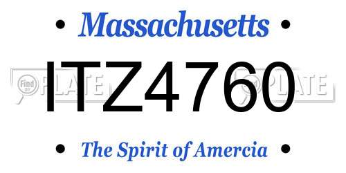 ITZ4760 Massachusetts License Plate