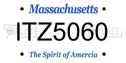 ITZ5060 Massachusetts License Plate