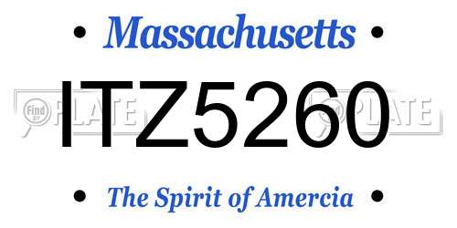 ITZ5260 Massachusetts License Plate