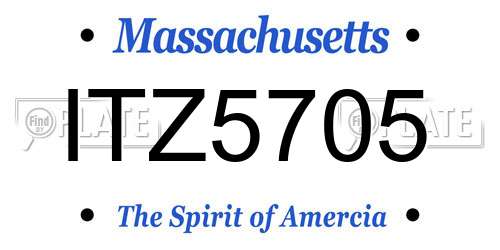 ITZ5705 Massachusetts License Plate