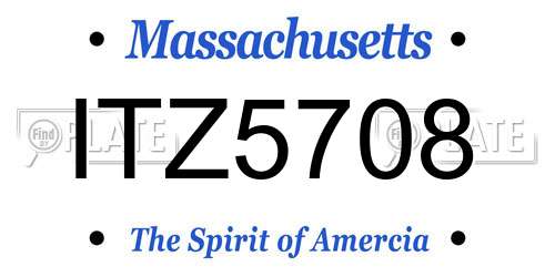 ITZ5708 Massachusetts License Plate