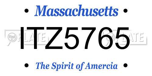 ITZ5765 Massachusetts License Plate