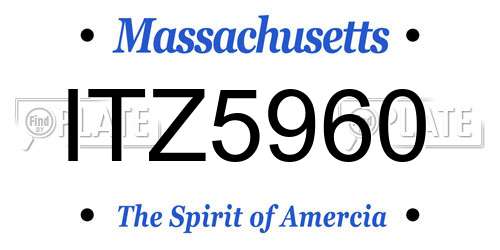 ITZ5960 Massachusetts License Plate