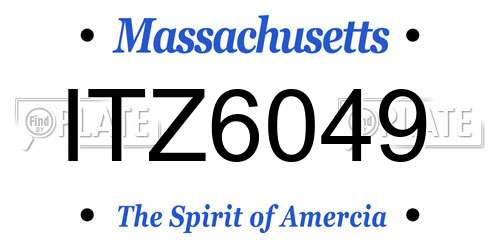 ITZ6049 Massachusetts License Plate