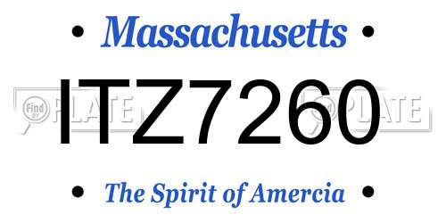 ITZ7260 Massachusetts License Plate
