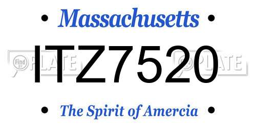 ITZ7520 Massachusetts License Plate