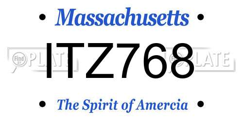 ITZ768 Massachusetts License Plate